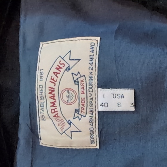 Vintage Armani jeans linen blend blazer jacket made in Italy size 6 - Picture 3 of 9